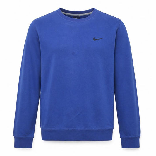 Front view of Nike Men's Blue Crew Neck Pullover Sweatshirt, size L