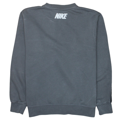 Nike Men’s Grey Logo Pullover Sweatshirt M Crew Neck Sportswear