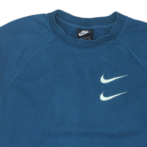 Nike Men's Blue Pullover Sweatshirt M Crew Neck Sports Graphic Cotton