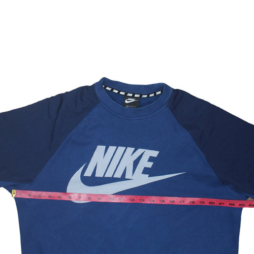 Nike Men's Blue Crew Neck Logo Pullover Sweatshirt Size M