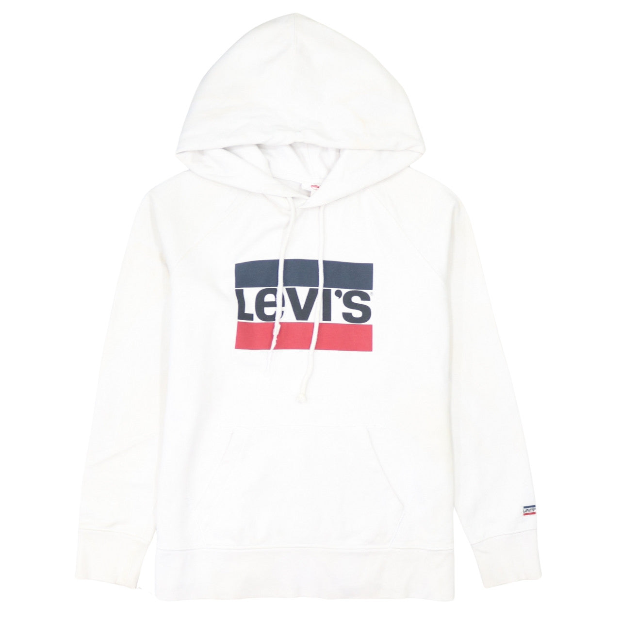 Levi's Men's White Pullover Hoodie M Classic Logo Fleece Sweatshirt
