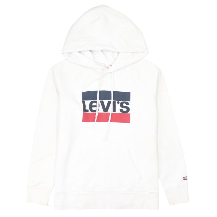 Levi's Men's White Pullover Hoodie M Classic Logo Fleece Sweatshirt