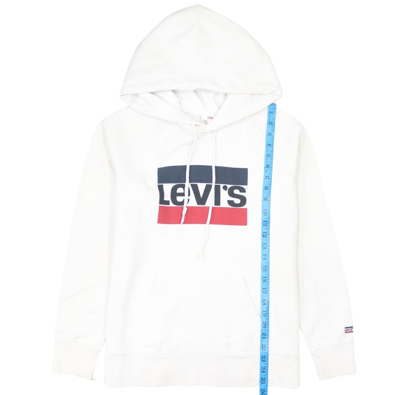 Levi's Men's White Pullover Hoodie M Classic Logo Fleece Sweatshirt
