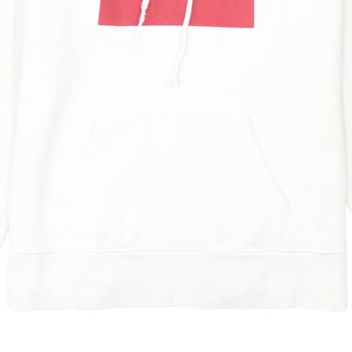 Levi's Men's White Pullover Hoodie M Classic Logo Fleece Sweatshirt