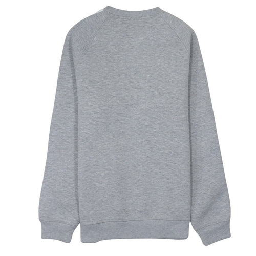 Adidas Men Grey Trefoil Crew Neck Long Sleeve Sweatshirt M