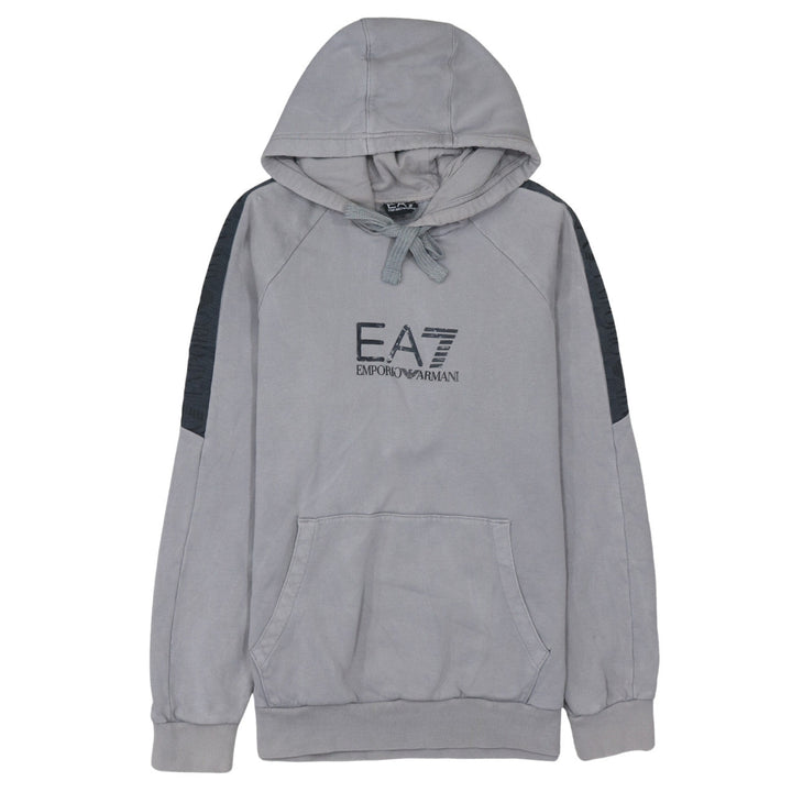 Emporio Armani EA7 Men's Grey Pullover Hoodie Size L Designer Fleece