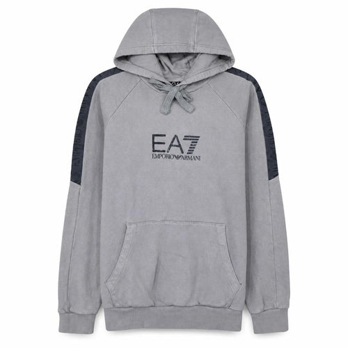 Emporio Armani EA7 Men's Grey Pullover Hoodie Size L Designer Fleece