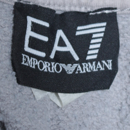 Emporio Armani EA7 Men's Grey Pullover Hoodie Size L Designer Fleece