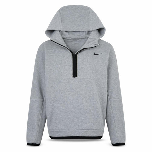 Front view of Nike Men's Grey XS 1/2 Zip Hoodie Pullover Sweatshirt