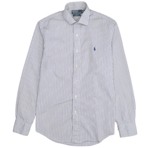 Ralph Lauren Men's Blue Striped Button-Up Shirt Size 15.5 Regent Custom Fit