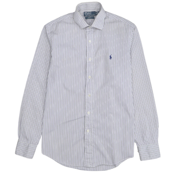 Ralph Lauren Men's Blue Striped Button-Up Shirt Size 15.5 Regent Custom Fit