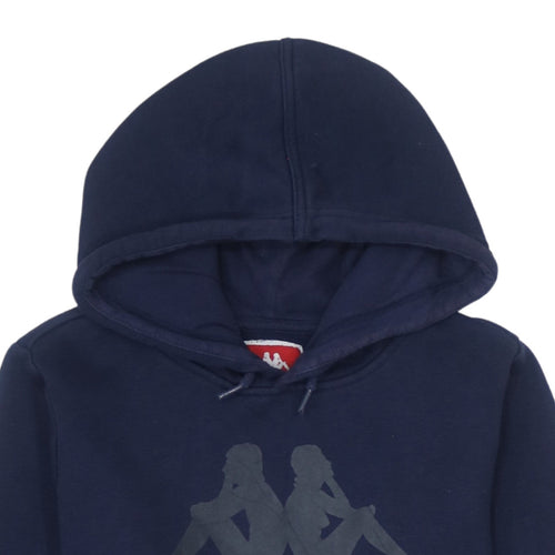 Kappa Men's Blue XS Pullover Hoodie with Logo Print