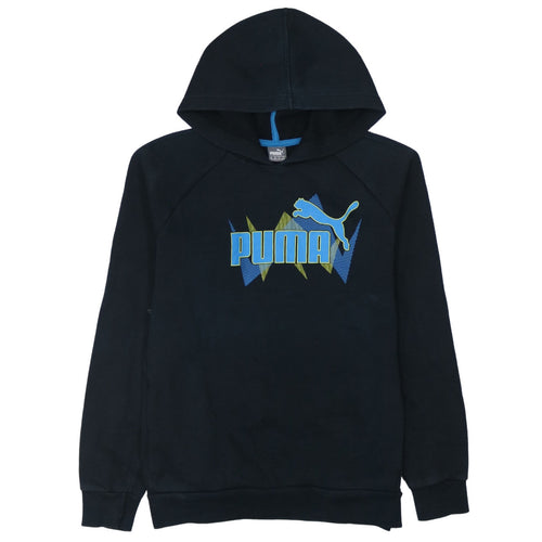 Puma Teens Black Pullover Hoodie 164 Graphic Logo Sportswear