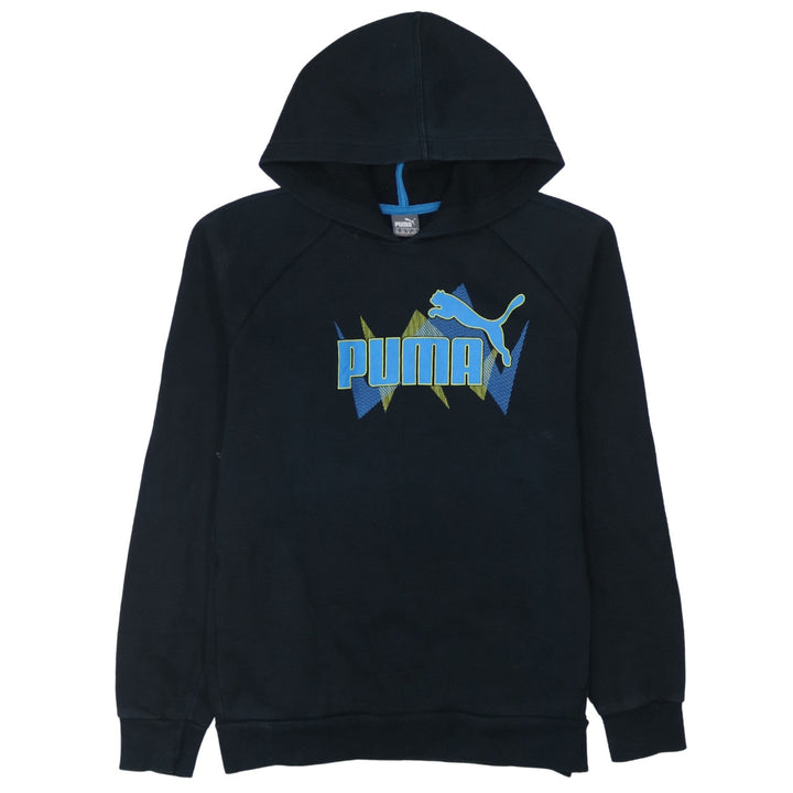 Puma Teens Black Pullover Hoodie 164 Graphic Logo Sportswear