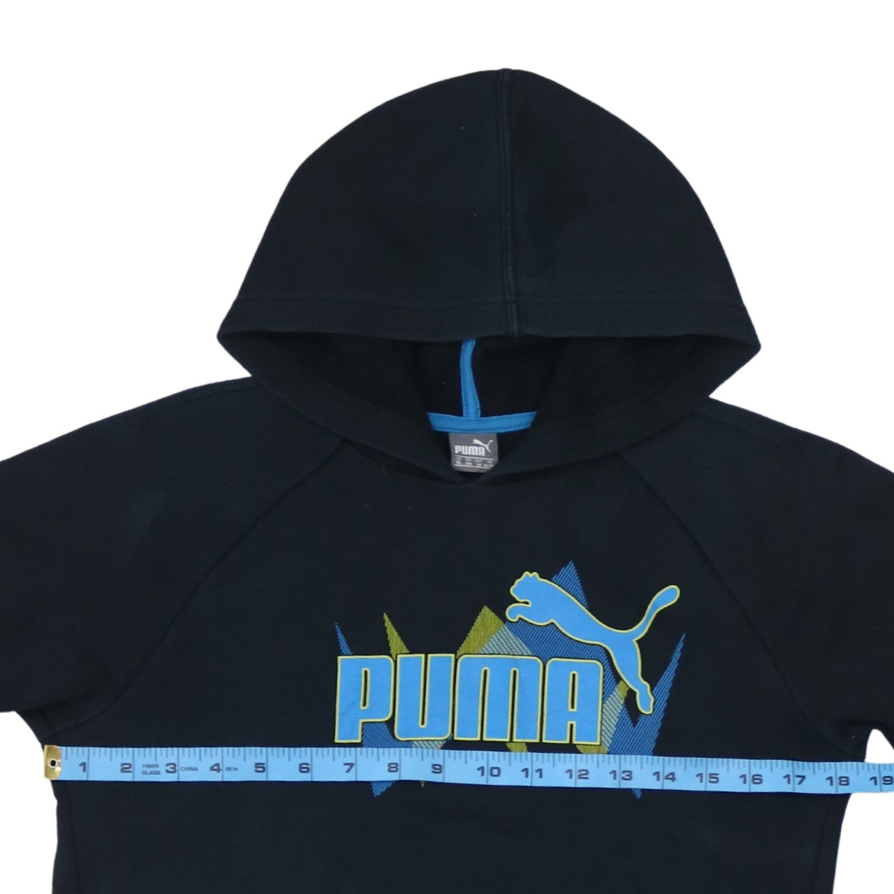 Puma Teens Black Pullover Hoodie 164 Graphic Logo Sportswear