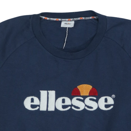 Ellesse Men's Blue 2XL Pullover Sweatshirt with Embroidered Logo