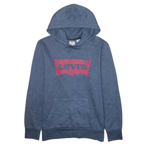 Levi's Men's Blue Pullover Hoodie Size L Graphic Logo Sweatshirt
