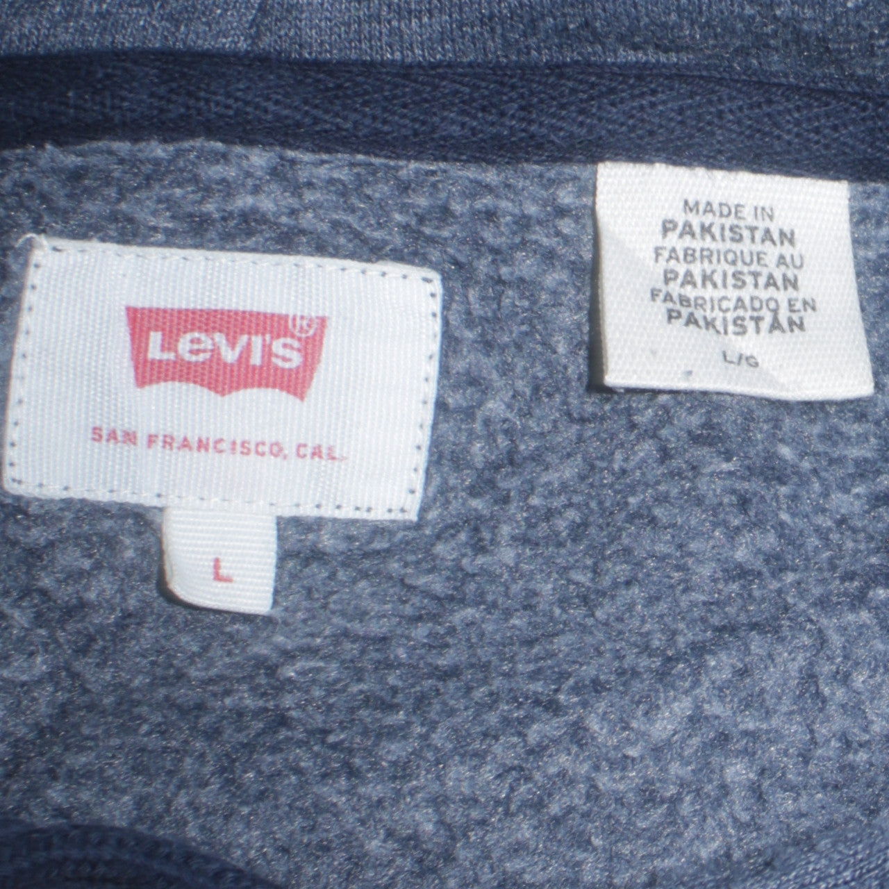 Levi's Men's Blue Pullover Hoodie Size L Graphic Logo Sweatshirt