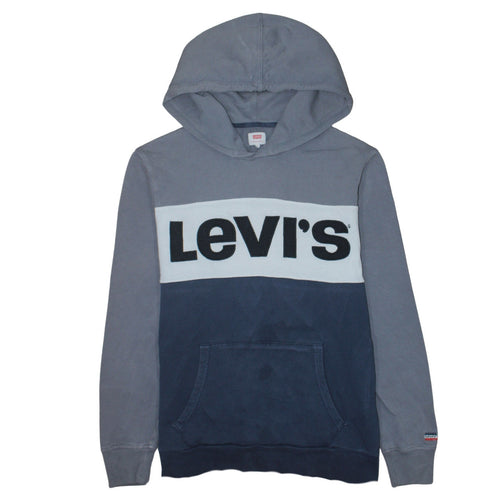 Levi's Men's Blue Colourblock Logo Pullover Hoodie Size M