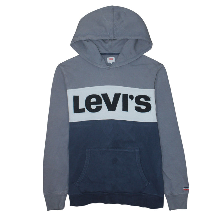 Levi's Men's Blue Colourblock Logo Pullover Hoodie Size M