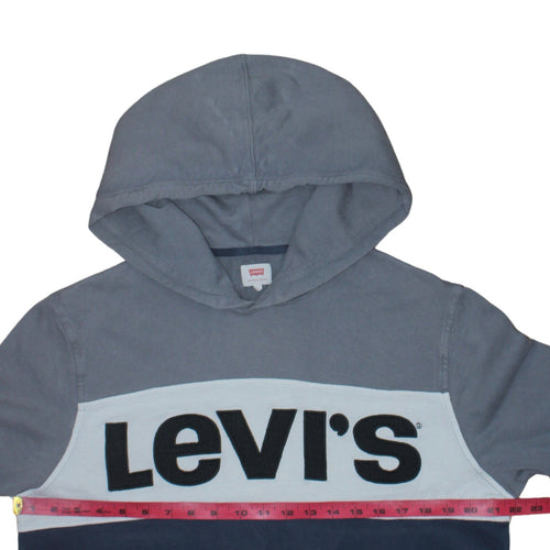 Levi's Men's Blue Colourblock Logo Pullover Hoodie Size M