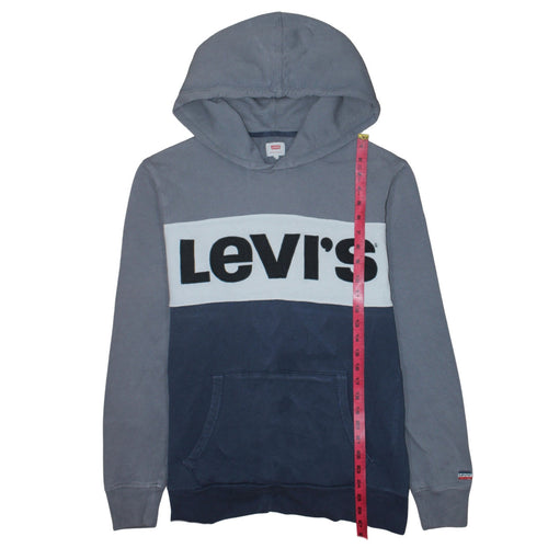 Levi's Men's Blue Colourblock Logo Pullover Hoodie Size M