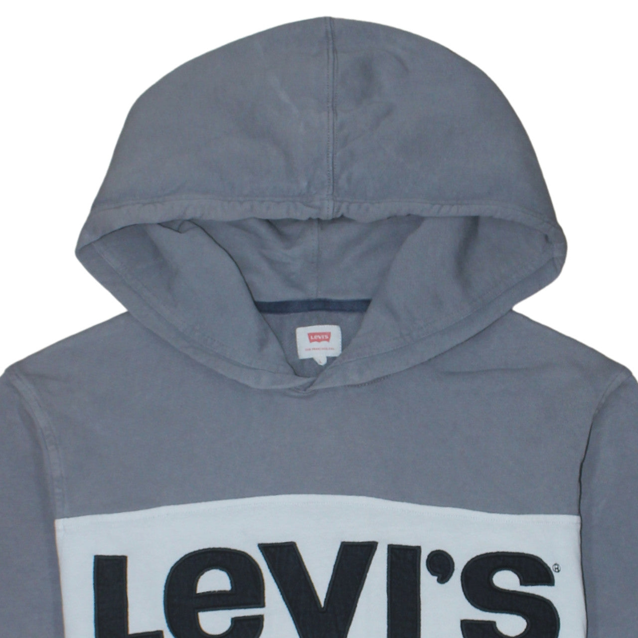 Levi's Men's Blue Colourblock Logo Pullover Hoodie Size M