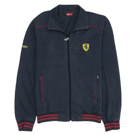 Puma Ferrari Men's Blue M Track Jacket Racing Style Full Zip