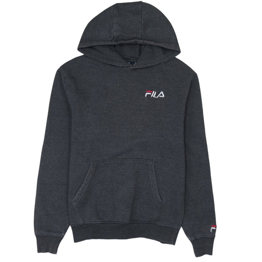 FILA Men's Grey Pullover Hoodie Small Regular Fit Fleece Sweatshirt