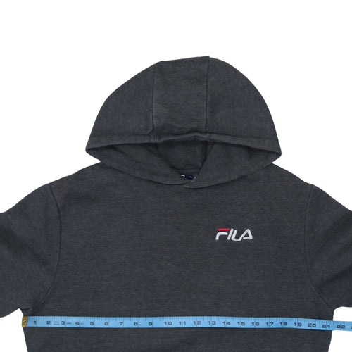 FILA Men's Grey Pullover Hoodie Small Regular Fit Fleece Sweatshirt