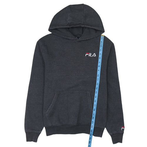 FILA Men's Grey Pullover Hoodie Small Regular Fit Fleece Sweatshirt