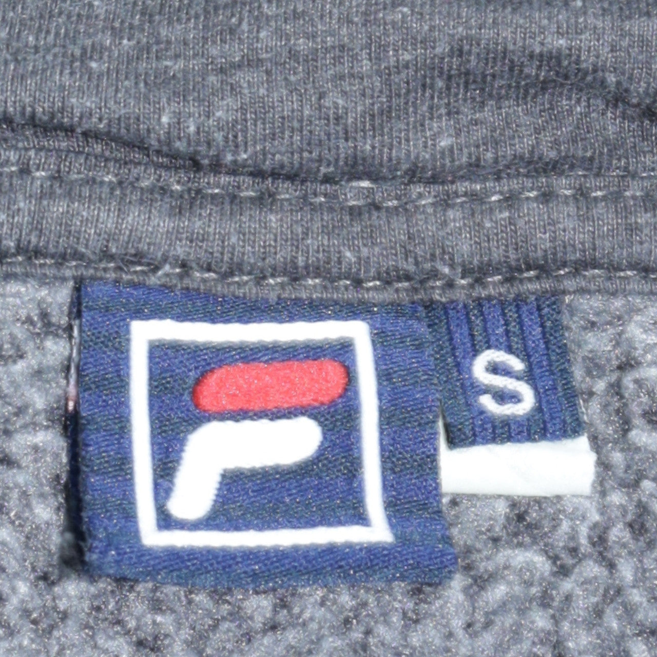 FILA Men's Grey Pullover Hoodie Small Regular Fit Fleece Sweatshirt