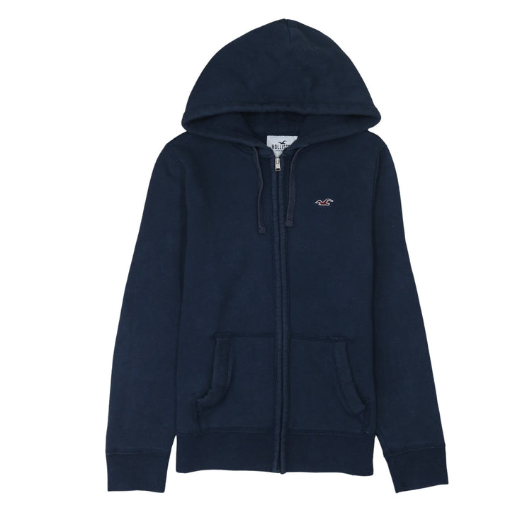 Hollister Men’s Blue Full Zip Hoodie Size S Fleece Cotton