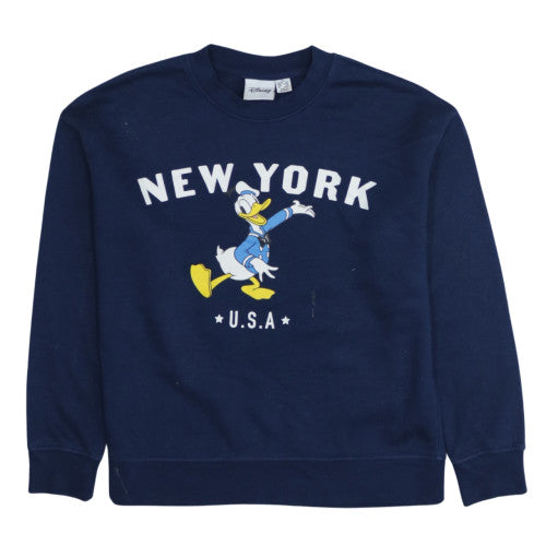 Disney Women’s Navy Blue Donald Duck New York Sweatshirt XS