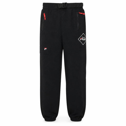 Front view of Fila Men's Black XS Jogger Activewear Trousers with Belted Waist
