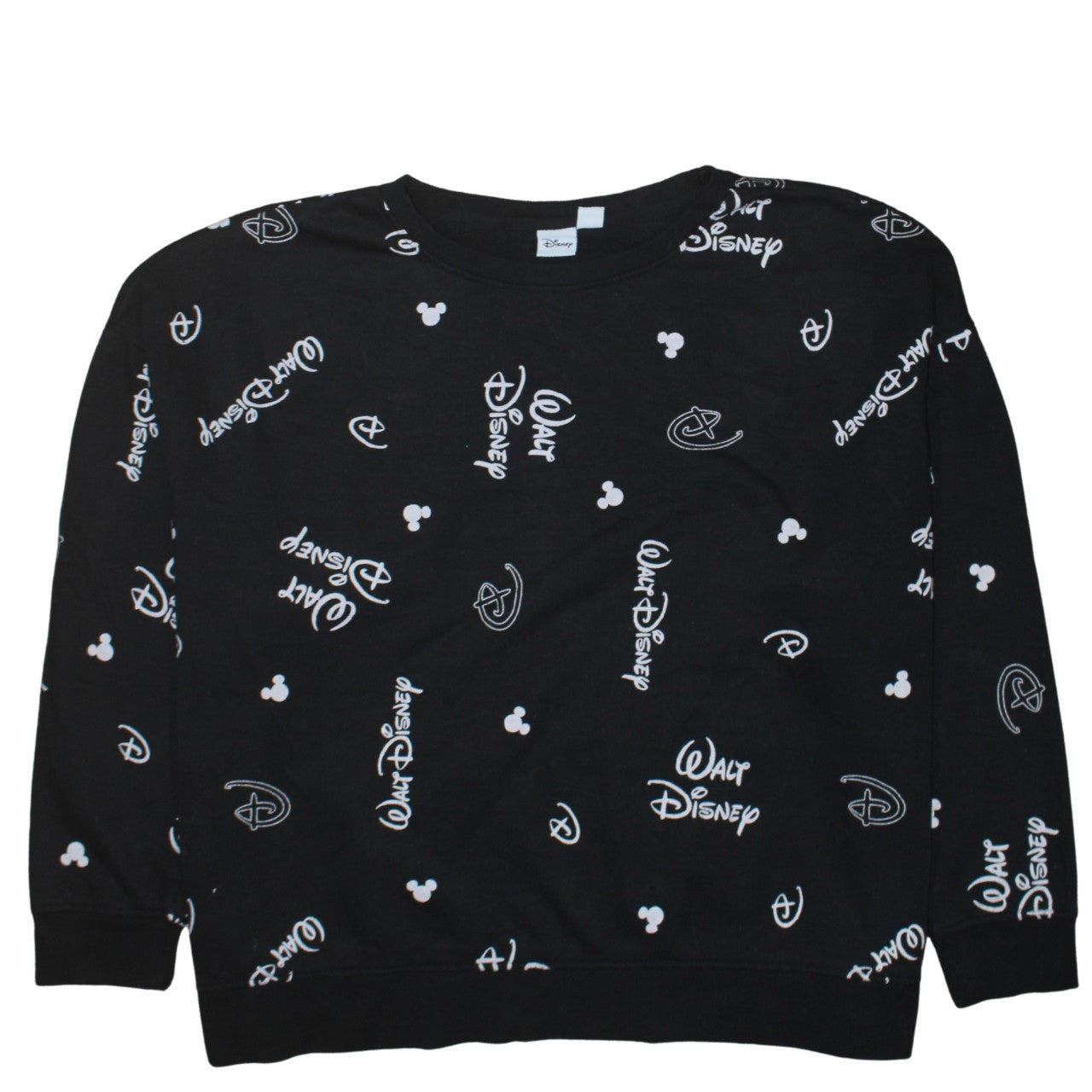 Disney Womens Black 2XL Pullover Sweatshirt with Logo Print
