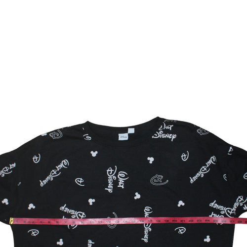 Disney Womens Black 2XL Pullover Sweatshirt with Logo Print