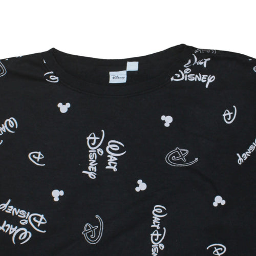 Disney Womens Black 2XL Pullover Sweatshirt with Logo Print