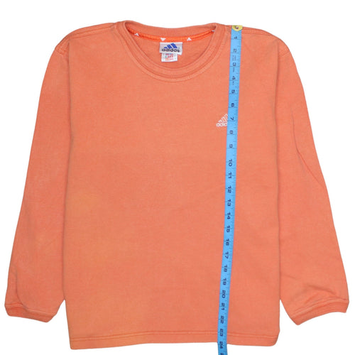 Adidas Womens Orange Crew Neck Long Sleeve Pullover Sweatshirt Size 14