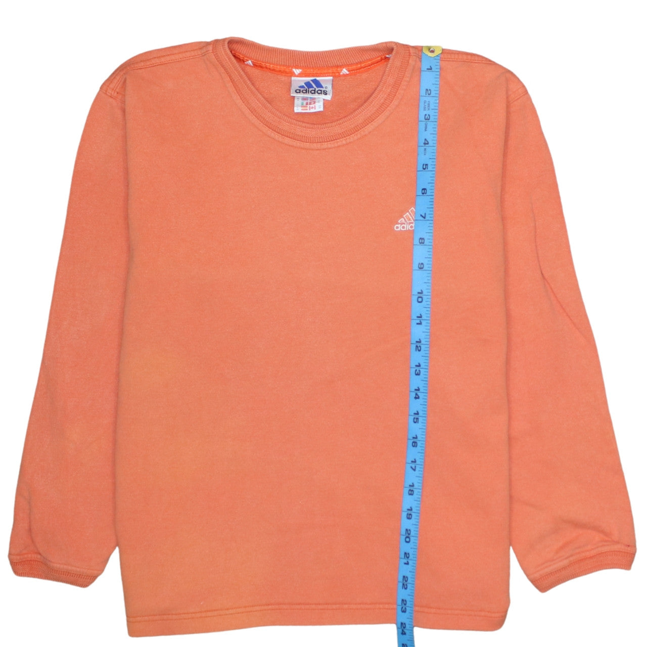 Adidas Womens Orange Crew Neck Long Sleeve Pullover Sweatshirt Size 14