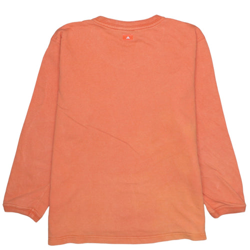 Adidas Womens Orange Crew Neck Long Sleeve Pullover Sweatshirt Size 14