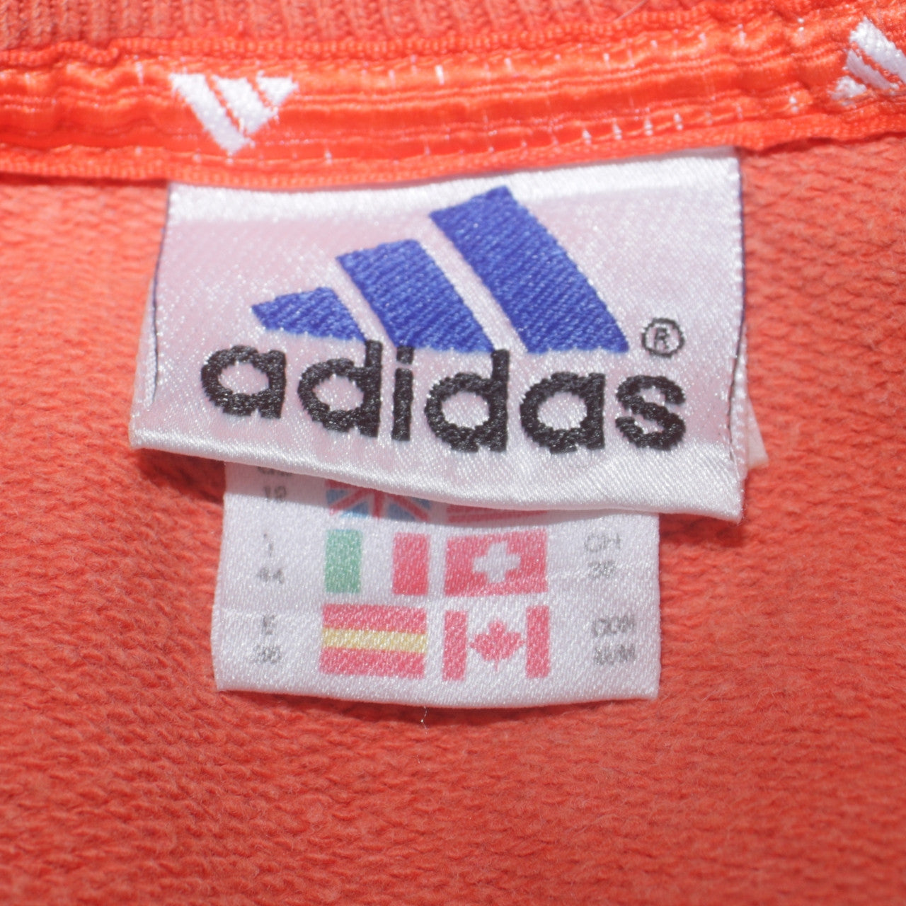 Adidas Womens Orange Crew Neck Long Sleeve Pullover Sweatshirt Size 14