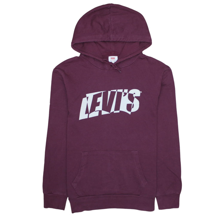 Levi's Men's Purple Pullover Hoodie Size L Logo Graphic Sweatshirt
