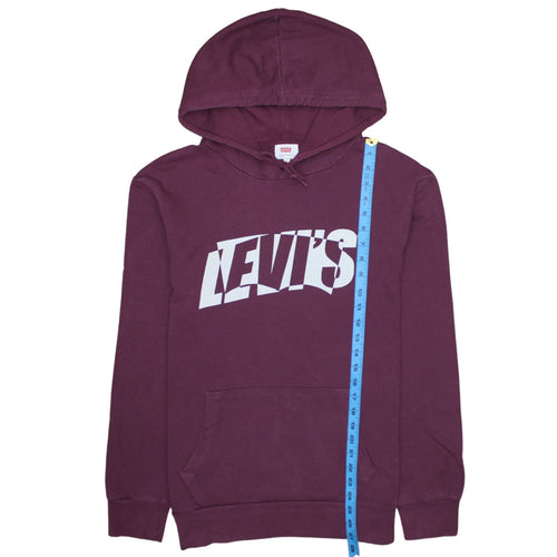 Levi's Men's Purple Pullover Hoodie Size L Logo Graphic Sweatshirt