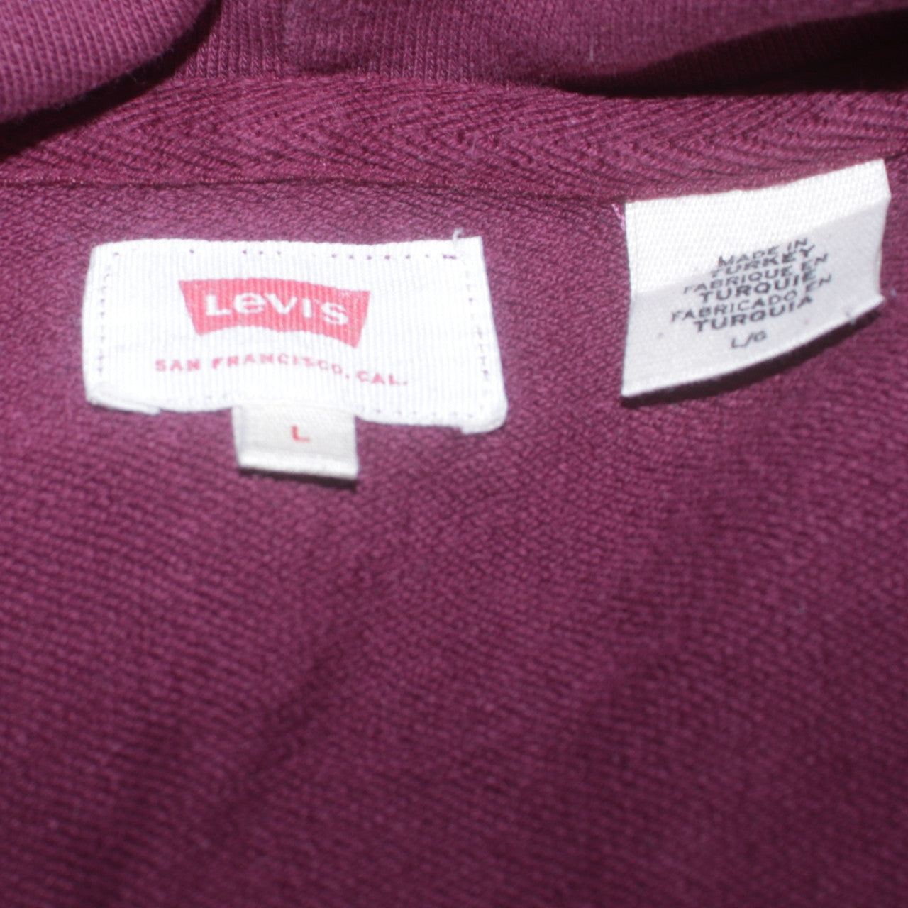 Levi's Men's Purple Pullover Hoodie Size L Logo Graphic Sweatshirt