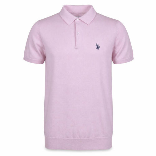 U.S. Polo Assn. Men's Pink Cotton Polo Shirt Size M Short Sleeve