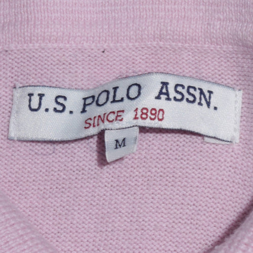 U.S. Polo Assn. Men's Pink Cotton Polo Shirt Size M Short Sleeve