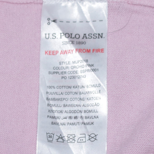 U.S. Polo Assn. Men's Pink Cotton Polo Shirt Size M Short Sleeve