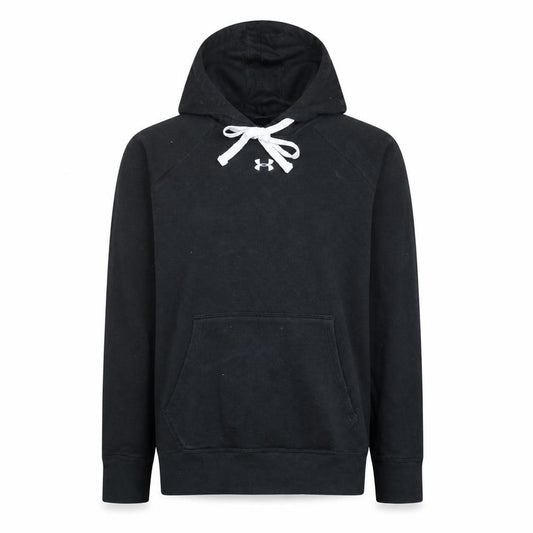 Front view of Under Armour Men’s Black Small Pullover Hoodie Fleece Sweatshirt