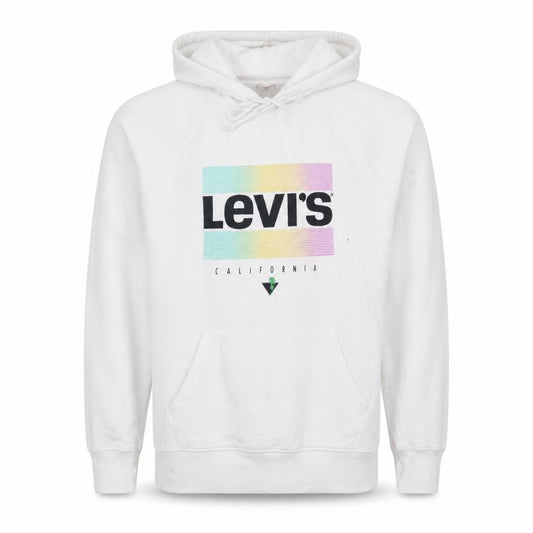 Front view of Levi's Men's White California Pullover Hoodie, size M